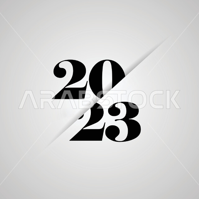 Creative Designs New Year 2023, New Year, Happy New Year, Anticipation, Cover Design Template, New Year, New Year 2023, Happy Holidays and Events, Gray Background