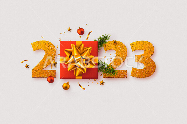 تصاميم ابداعية لرأس السنة الجديدة 2023، عام جديد، سنة سعيدة، ترقب وانتظار، قالب تصميم غلاف، رأس السنة الجديدة، رأس السنة 2023، أعياد ومناسبات سعيدة، خلفية رمادية