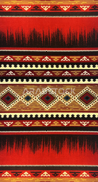 الطراز الشعبي بزخرفة السدو العربي ، الثقافة السعودية ، نقوش تراثية بزخرفة السدو العربي ، فنون عربية ، تصاميم زخرفية ملونة ، نقش عربي تراثي ، أنماط زخرفية