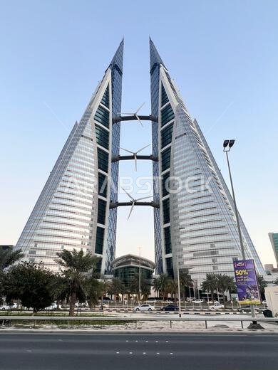 Bahrain World Trade Center and Historic Fort Vector - Vector