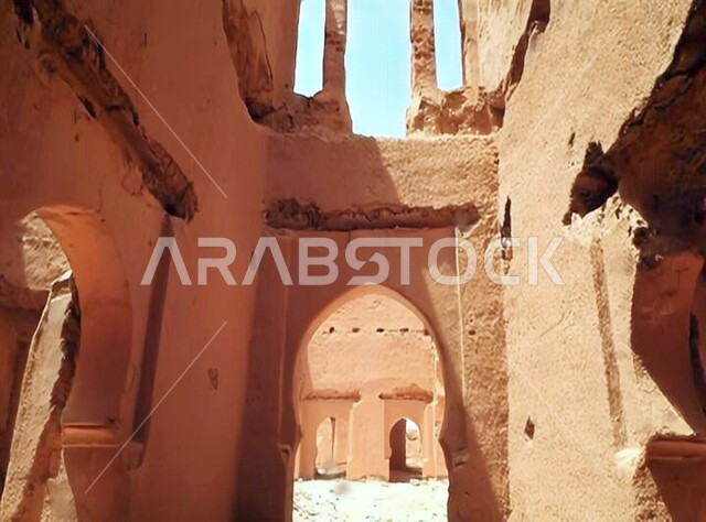 Close-up of the alley of ancient mud houses, ancient historical monuments, ancient mud buildings, ancient houses