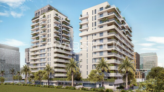 External designs for residential towers, trees and green plants, engineering designs, architectural engineering art, residential apartments, the external facade of residential towers