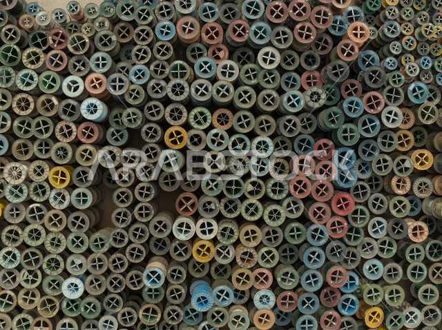 صورة جوية لبكرات كابلات ، معدات وأدوات تمديد ، معمل الكابلات ، مستودعات ، صناعات سعودية ، مصانع ، مشاريع وصناعات