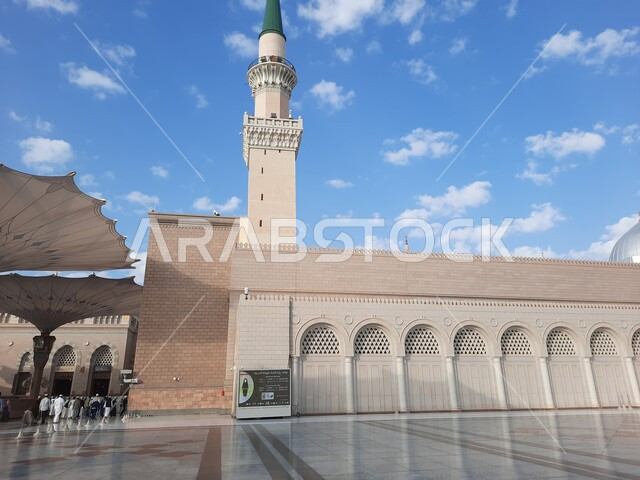 المسجد النبوي الشريف في المدينة المنورة بالمملكة العربية السعودية، الحرم النبوي الشريف، أماكن إسلامية مقدسة، إسلاميات وعبادة، المعالم الدينية الإسلامية، المجمع الخارجي للمسجد النبوي في المدينة المنورة