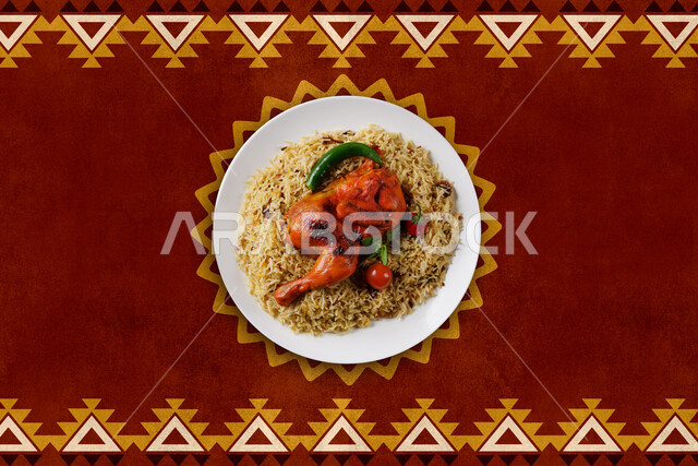 أرز الكبسة مع الدجاج ، مأكولات شعبية سعودية ، مطعم سعودي ، أطباق خليجية ، مطبخ سعودي