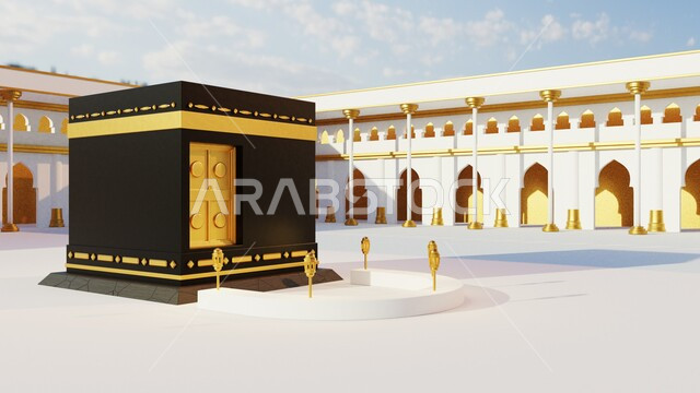 كعبة المشرفة بمكة المكرمة, المملكة العربية السعودية , المسجد الحرام ،ثلاثي الأبعاد