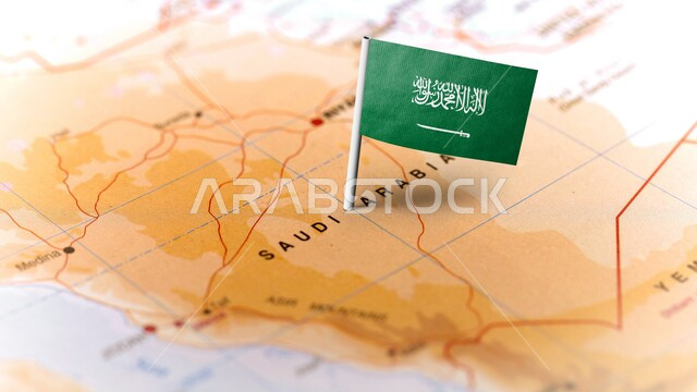 Flag of Saudi Arabia on map,Kingdom map,Flag of Saudi Arabia on map of Saudi Arabia