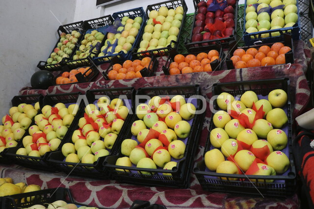 Markets selling vegetables and fruits, household needs, commodities and foodstuffs, fresh vegetables, fresh fruits