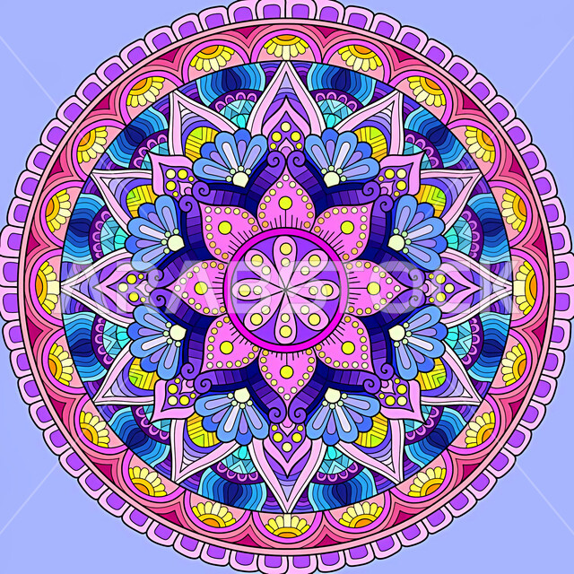 شكل هندسي مجرد ،  خلفية هندسية ملونة ، نمط خلفية مجردة ، نمط الدائرة ، نمط زخرفي هندسي متناظر ، ماندالا بنمط على شكل زهرة مع مزيج من الألوان