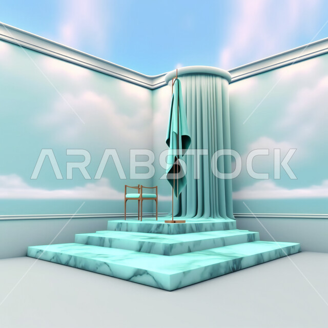 خلفية مجرده لمنصة عرض المنتجات ثلاثية الأبعاد, قاعدة عرض رخاميه, موك اب ثلاثي الابعاد, مجسم لمسرح عرض المنتجات الإعلانيه