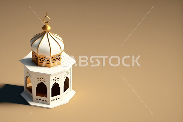 A three-dimensional model of the Ramadan lantern, decorations and decorations for the holy month of Ramadan, three-dimensional artifacts, a decorated lantern
