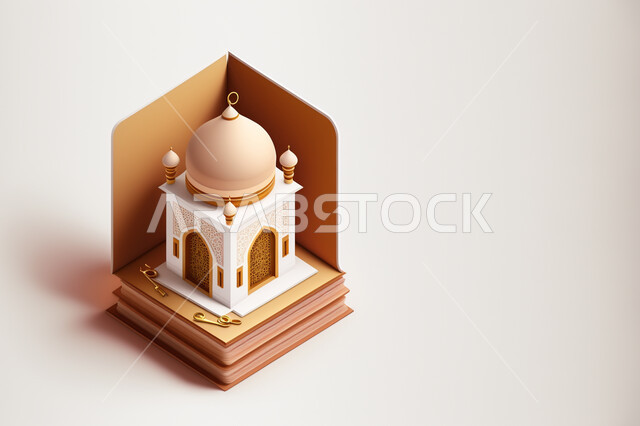 مجسم ثلاثي الأبعاد لفانوس رمضان, زينة وديكورات شهر رمضان المبارك, تحف ثلاثية الأبعاد, فانوس مزخرف