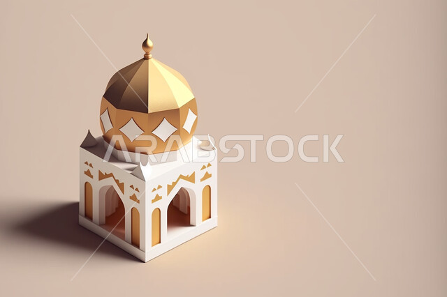 A three-dimensional model of the Ramadan lantern, decorations and decorations for the holy month of Ramadan, three-dimensional artifacts, a decorated lantern