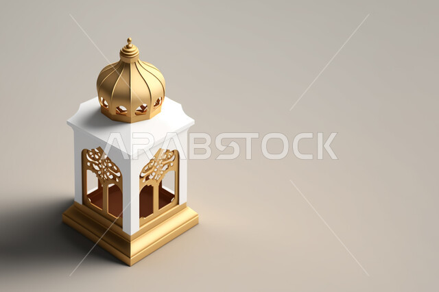 A three-dimensional model of the Ramadan lantern, decorations and decorations for the holy month of Ramadan, three-dimensional artifacts, a decorated lantern