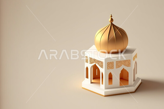 A three-dimensional model of the Ramadan lantern, decorations and decorations for the holy month of Ramadan, three-dimensional artifacts, a decorated lantern