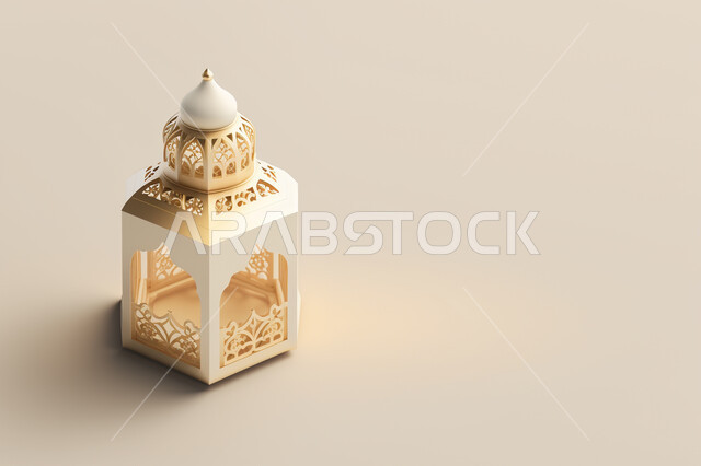A three-dimensional model of the Ramadan lantern, decorations and decorations for the holy month of Ramadan, three-dimensional artifacts, a decorated lantern