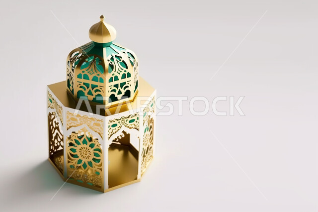 A three-dimensional model of the Ramadan lantern, decorations and decorations for the holy month of Ramadan, three-dimensional artifacts, a decorated lantern