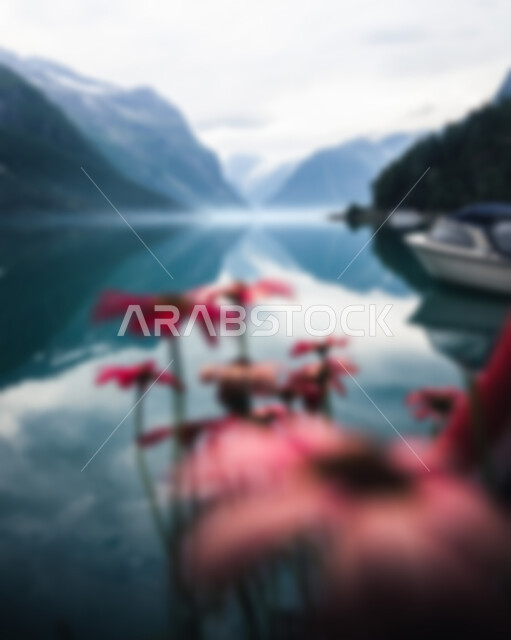 Abstract blurry background of nature lakes, abstract blurred background of nature, nature background