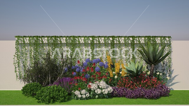 أشجار خضراء ، أشجار زينة ، أشجار ثلاثية الأبعاد ، ديكورات طبيعية ، أشجار مختلفة مجردة