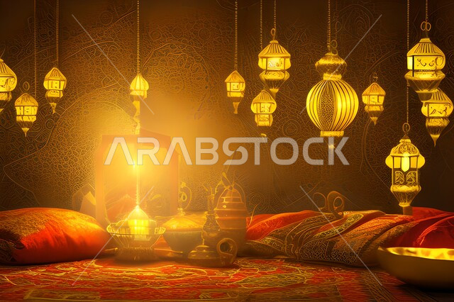 فوانيس رمضان المضيئة، اضاءة وزينة شهر رمضان، شهر رمضان المبارك