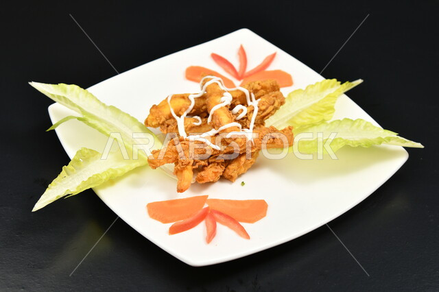 Fresh shrimp dish, Arabic kitchens and restaurants, shrimp, seafood