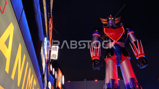 Grendizer model at Boulevard World in Riyadh, Saudi Arabia, Riyadh Season activities, Riyadh City Boulevard Complex, Riyadh Season, tourism in Saudi Arabia