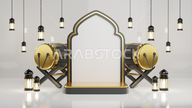  مجموعه من التحف الرمضانيه ثلاثية الابعاد , هلال رمضان, زينة شهر رمضان, مناسبات وهدايا، إضاءة وزينة, ، ديكورات وأنوار رمضانية , خلفية رمضان