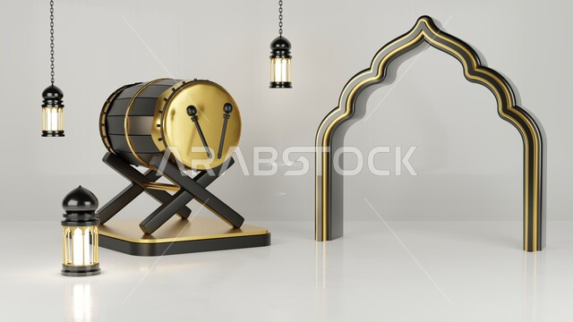  مجموعه من التحف الرمضانيه ثلاثية الابعاد , هلال رمضان, زينة شهر رمضان, مناسبات وهدايا، إضاءة وزينة, ، ديكورات وأنوار رمضانية , خلفية رمضان