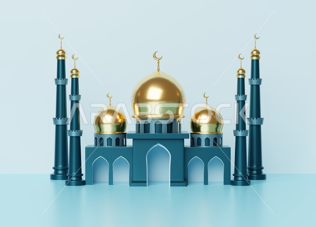 مسجد اسلامي ثلاثي الابعاد , رمضان, مناسبات دينية ، خلفية اسلامية 