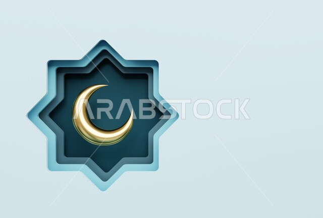 مجسمات رمضانيه ثلاثية الابعاد , هلال رمضان, زينة شهر رمضان, مناسبات و اعياد دينية ، إضاءه وزينة، ديكور رمضاني , خلفية رمضان