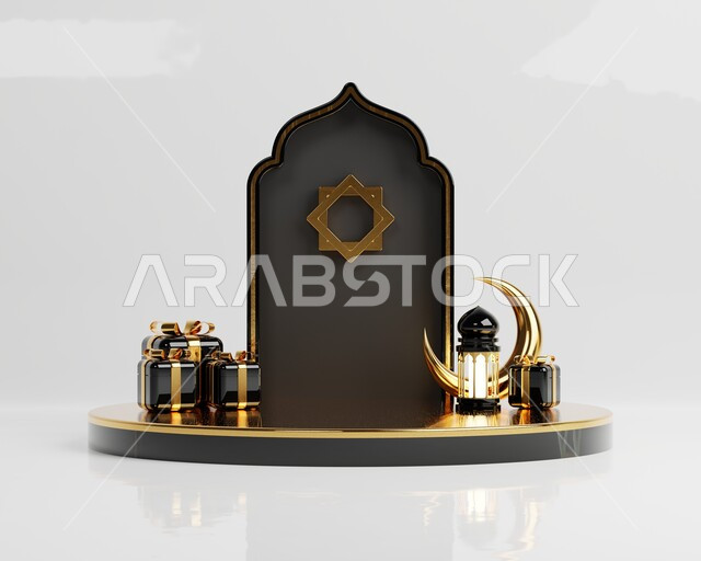 مجسمات رمضانيه ثلاثية الابعاد , هلال رمضان, زينة شهر رمضان, مناسبات و اعياد دينية ، إضاءه وزينة، ديكور رمضاني , خلفية رمضان