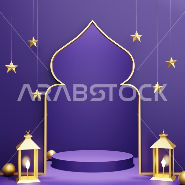 مجسمات رمضانيه ثلاثية الابعاد , هلال رمضان, زينة شهر رمضان, مناسبات و اعياد دينية ، إضاءه وزينة، ديكور رمضاني , خلفية رمضان