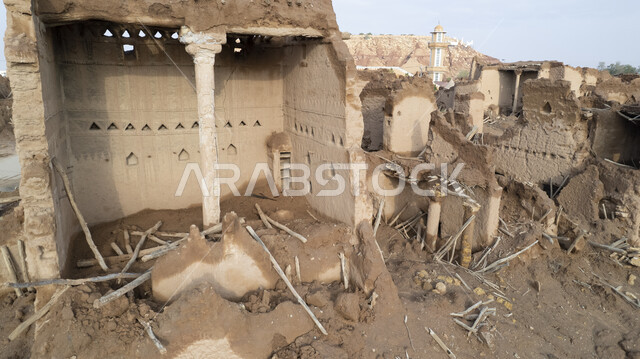 بيوت تراثية طينية قديمة في المملكة العربية السعودية،  معالم تاريخية وأثرية قديمة، القرى والمدن التاريخية، بيوت اثرية، منازل قديمة محطمة