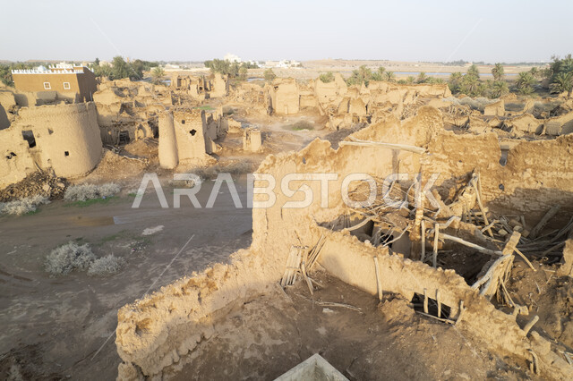 بيوت تراثية طينية قديمة في المملكة العربية السعودية،  معالم تاريخية وأثرية قديمة، القرى والمدن التاريخية، بيوت اثرية، منازل قديمة محطمة