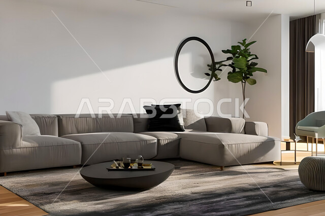 Living room with modern and attractive designs, exquisite decorations, elegant home furnishings, luxurious modern designs, elegant residential apartments, tourist apartments