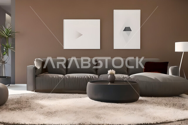 Living room with modern and attractive designs, exquisite decorations, elegant home furnishings, luxurious modern designs, elegant residential apartments, tourist apartments