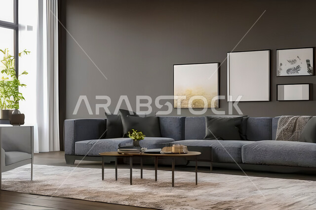 غرفة معيشة بتصاميم عصرية وجذابة، ديكورات رائعة، أثاث منزلي راقي، تصاميم عصرية فاخرة، شقق سكنية راقية، شقق سكنية سياحية