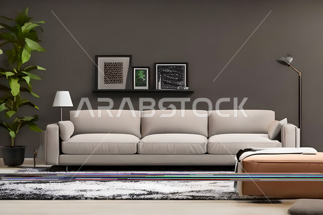 Living room with modern and attractive designs, exquisite decorations, elegant home furnishings, luxurious modern designs, elegant residential apartments, tourist apartments