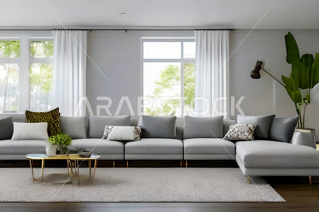 غرفة معيشة بتصاميم عصرية وجذابة، ديكورات رائعة، أثاث منزلي راقي، تصاميم عصرية فاخرة، شقق سكنية راقية، شقق سكنية سياحية