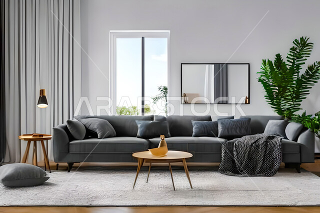 غرفة معيشة بتصاميم عصرية وجذابة، ديكورات رائعة، أثاث منزلي راقي، تصاميم عصرية فاخرة، شقق سكنية راقية، شقق سكنية سياحية