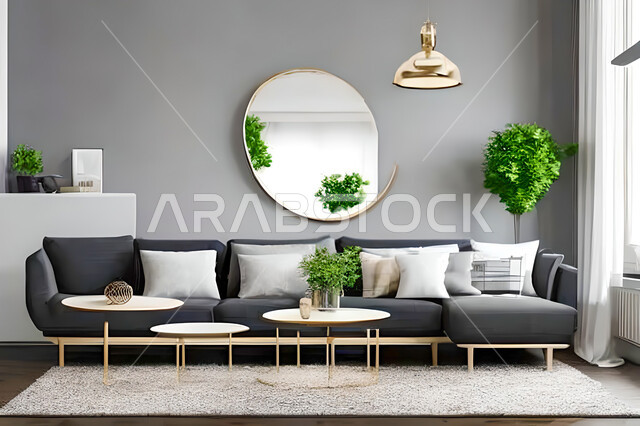 غرفة معيشة بتصاميم عصرية وجذابة، ديكورات رائعة، أثاث منزلي راقي، تصاميم عصرية فاخرة، شقق سكنية راقية، شقق سكنية سياحية