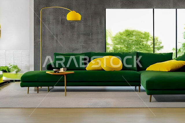 غرفة معيشة بتصاميم عصرية وجذابة، ديكورات رائعة، أثاث منزلي راقي، تصاميم عصرية فاخرة، شقق سكنية راقية، شقق سكنية سياحية، اثاث بالوان فاخرة