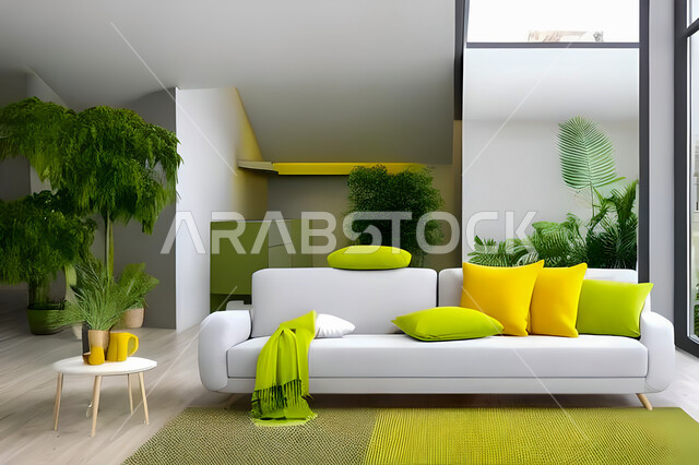 غرفة معيشة بتصاميم عصرية وجذابة، ديكورات رائعة، أثاث منزلي راقي، تصاميم عصرية فاخرة، شقق سكنية راقية، شقق سكنية سياحية، اثاث بالوان فاخرة