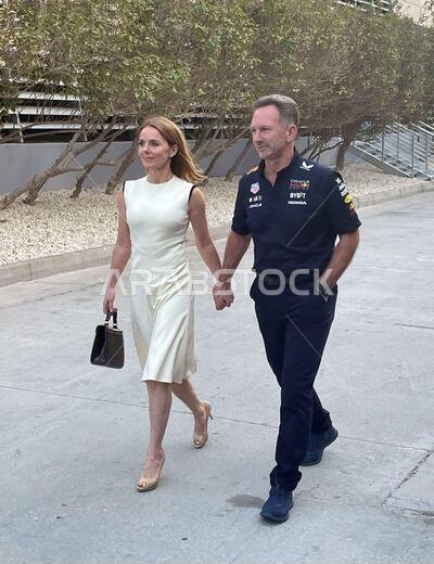 Christian and Geri Horner before the Bahrain Grand Prix at the Bahrain ...