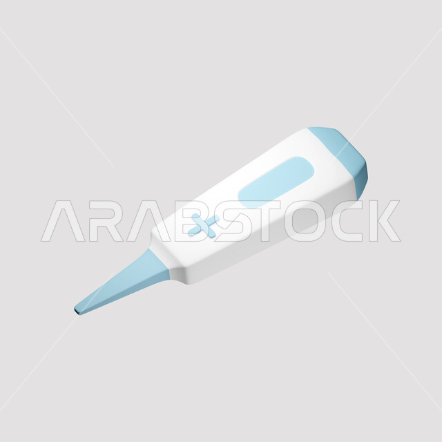 صورة مقربة لجهاز قياس الحرارة، جهاز طبي، ادوات ومعدات طبية، خلفية بيضاء