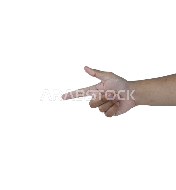 Index finger pointing towards something, clicking and pressing, sign ...