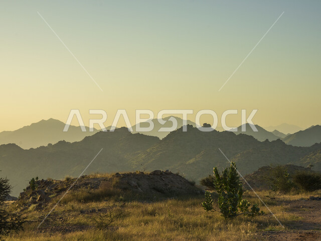 Taif Mountains in the Kingdom of Saudi Arabia, mountain heights, mountainous nature in the city of Taif