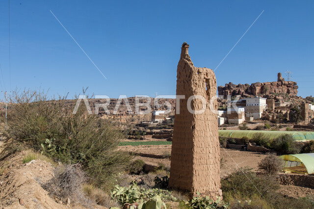 Ancient forts and castles in Asir, Saudi Arabia, ancient mud heritage houses, ancient historical and archaeological landmarks, ancient ancient houses, historical villages and cities, old houses