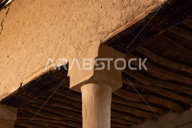 Ancient heritage buildings made of clay in the Kingdom of Saudi Arabia, historical archaeological buildings, the day of the Saudi founding, the day of our fatness, the anniversary of the founding of the first Saudi state 1727 AD, the historical city with 