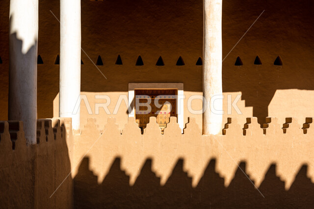 Ancient heritage buildings made of clay in the Kingdom of Saudi Arabia, historical archaeological buildings, the day of the Saudi founding, the day of our fatness, the anniversary of the founding of the first Saudi state 1727 AD, the historical city with 